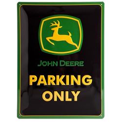 Nostalgic-Art John Deere Parking Only - Gift idea for tractor fansRetro Tin SignMetal PlaqueVintage design for wall decoration30 x 40 cm