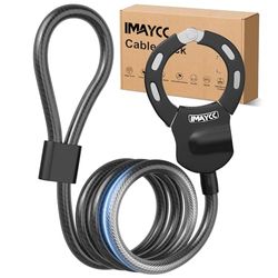 IMAYCC E-scooterslot met sleutel, 14 mm dik kabelslot voor fiets, hoge veiligheid, 100 cm anti-diefstalslot voor e-scooter, e-scooterslot, ideaal voor scooter, fiets, kinderwagen