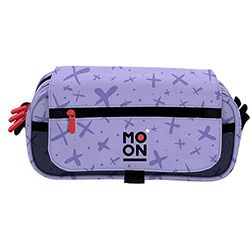 Grafoplás 37546469. Etui met 3 vakken met klep, lavendel, collectie Moon, afmetingen: 23 x 10 x 10 cm