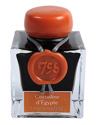 Herbin 15556JT - Inchiostro pigmentato Argento 1798 per penna stilografica, roller, pennino in vetro e porta pennino 50 ml, Arancione (Cornaline D'Egypte)