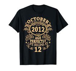 Regalo 12 Años Hombre Mujer Fabricado En Octubre 2012 Camiseta