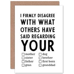 Artery8 I Firmly Disagree Options Birthday Funny Weird Sealed Greeting Card Plus Envelope Blank inside