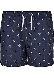 Urban Classics Boy's Boys Pattern zwemshorts zwembroek, anchor/navy, 122/128