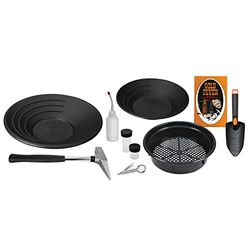 Stansport Kit per il Gold Panning Yukon Deluxe con Pan Oro, 2 Fiale Oro, Pinzette con Lente di Ingrandimento, Cazzuola, Classificatore 3/Mesh, Snuffer Bottiglia e Libretto delle Risorse