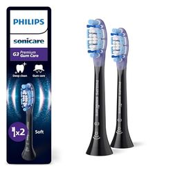 Philips Sonicare G3 Premium Gum Care - têtes de brosse à dents de rechange d'origine, noir, lot de 2, HX9052/88