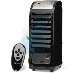 Clatronic climatiseur 3 en 1 : climatisation, Purification d'air, Refroidissement ; Mobile, pour Appartement/Chambre ; Silencieux, Oscillation 90° ; télécommande, minuteur ; LK 3742, Noir.