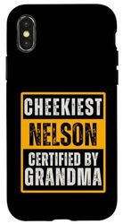 Carcasa para iPhone X/XS Cheekiest Nelson Certified by Grandma Family Funny