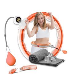 K-MART Verzwaarde hoelahoep, Infinity Smart Hula Hoops met 16 tellers, 360 graden automatisch draaiende balmassage, Infinity Hoop voor volwassenen, fitnessapparatuur voor gewichtsverlies