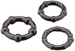 Zahara Lot de 3 Anneaux Noirs, Standard
