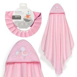 Interbaby - Mantello da bagno per bambini + berretto regolabile | Asciugamano con cappuccio 100% cotone, unisex, morbido, asciugatura rapida, ideale per neonati, neonati e bambini piccoli, design