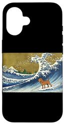 Funny Retro Vintage Surfing A Great Wave Bloodhound Lover Coque pour iPhone 16