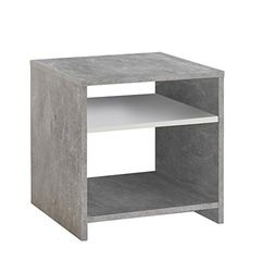 FMD Möbel Mesa auxiliar, madeira, The Concrete/White, 39,9 x 39,9 x 39,9 cm