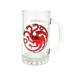 Juego de Tronos SDTSDT27344 - Jarra para cerveza de cristal, diseño Targaryen"Fire And Blood" (SD Toys SDTSDT27344) - Jarra Fire and Blood Targaryen