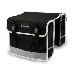 DUNLOP Tapetes de bicicleta - bolsa de bicicleta com faixa fluorescente, alforjas para bicicleta 2 x 13 l, tapetes impermeáveis, saco de porta-bagagens para bicicleta 36 x 30 x 12 cm, preto