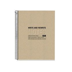 Miquelrius - Cahier 100% recyclé, Couverture en carton recyclé, Carnet A5 (148 x 210 mm), 2 trous, 120 feuilles recyclées 80 g/m², 4 bandes de couleur, Rayures horizontales 7 mm, Couleur craft