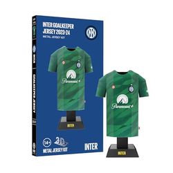 Inter Maglia Maillot Home Jersey 2023-2024 Miniature en Aluminium à Assembler Adulte Unisexe, Vert Gardien de But, Miniatura