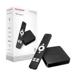 THOMSON Google TV Streaming Box 240, 4K UHD, Google Assistant, Google Cast, Wi-Fi, Bluetooth 5.0, HDMI 2.1, Dolby Atmos, Dolby Digital+, HDR10, 2 GB RAM, 8 GB Memoria