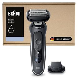 Braun Series 6 Electric Shaver, Up to 60 min, Wet & Dry Razor for Men with Precision Trimmer Attachment, Cordless, 100% Waterproof, 62-G1200SI, Grey