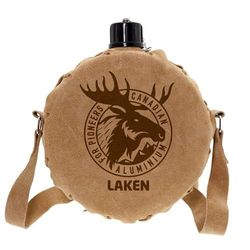 Aluminium drinkfles met Canadese lederen bekleding, 1,5 l.