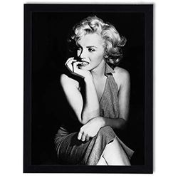 Postergaleria Bild i ram | affisch | modern | vägg | konstnärlig | olika teman 30 x 40 cm | (svart och vit Marilyn Monroe)
