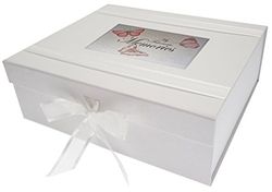WHITE COTTON CARDS Favourite Memories BU2X - Caixa de recordações grande, design vintage de borboletas, 27,2 x 32 x 11 cm