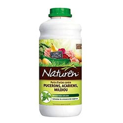 NATUREN NORTIPUR - Purin d'Orties Concentré Contre Pucerons, Acariens, Milidou UAB 1 L - Activateur de croissance des végétaux - Formule moins odorante - Pour 4 L de préparation - Fabriqué en France