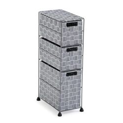 Versa Nilo Mueble para el Baño Auxiliar, Estante de baño con 3 cestas de Almacenaje, Medidas (Al x L x An) 57 x 15,5 x 28 cm, Plástico Texturizado, Color Gris
