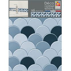 Plage ARBOREA ZELLIGE 6 Adesivi per Piastrelle, Grigio, 15x15cm