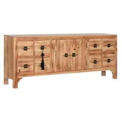 Home ESPRIT TV Board Naturlig Svart Trä MDF 130 x 24 x 51 cm