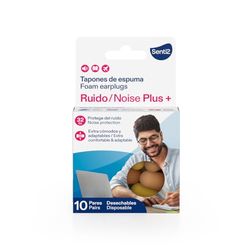 Senti2 Tapones oidos ruido dormir espuma 20 uds (10 pares)
