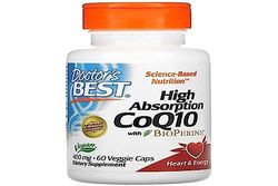 Doctor's Best High Absorption CoQ10 avec BioPerine, 400 mg - 60 vcaps, santé cardiaque et soutien énergétique