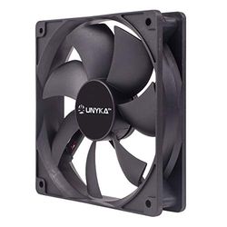 UNYKAch Ventilador de Ordenador 120 mm, 51800, Negro Básico PC, 1200 RPM, 4 Pines, 7 Aspas, Silencioso