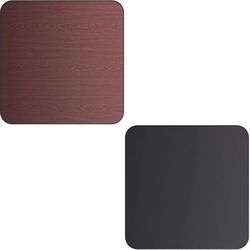 Stalwart DA-TT2424MB Laminated Square Table top Reversible Mahagony Black 24x24 inches