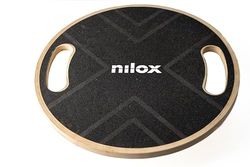 Nilox Power Balance Board van gehard hout, antislip en kritiserend, roterende fitnessplaat voor versterking van de spieren en coördinatie