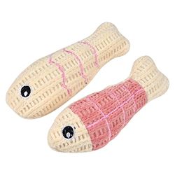 Love Story Set de 2 Peluches Poisson 12x4cm Boho Cat Bois de Rose