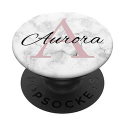 PopSockets Aurora Pink Monogram Lettera A Girls in Personalizzare PopGrip: Impugnatura per Telefoni Cellulari e Tablet Intercambiabile