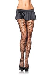 Leg Avenue One Size Black Distressed Net Pantyhose