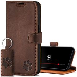 SURAZO Leather Wallet Mobile Phone Case Compatible with Samsung Galaxy A25 - Flip & Fold Smartphone Case with Stand RFID Blocker, Magnet Closure, 3 Slots for Bank Cards - Handcrafted European Leather