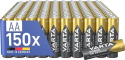 VARTA Pilas AA, paquete de 150, Power on Demand, alcalinas, 1,5V, inteligentes, flexibles, para accesorios de ordenador, dispositivos Smart Home, linternas, Made in Germany