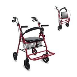 Mobiclinic® PRO, Wandelaar voor Senioren, Colón model, Europees Merk, Rollator met 4 Wielen, met Stoel en Rugleuning, Opvouwbare en Verstelbare in Hoogte, met Remmen, Lichtgewicht, Aluminium