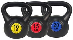 Sporzon! Kettlebell brett grepp träning fitness viktuppsättning, inkluderar 4,5 kg, 6,8 kg, 9,1 kg, flerfärgad, SPZ-KBSET