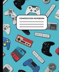 Composition Notebook: Wide Rule School Composition Note book - Games Consoles Print Composition