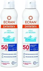Ecran Denenes - Bruma Protectora Solar Piel Mojada FPS 50+ para Niños en Spray, 80 Minutos de Protección UVB, UVA e IR-A, con Extracto de Algodón y Vitamina E, Pieles Sensibles y Atópicas - 250 ml