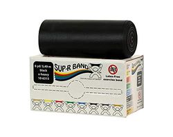 Cando Träningsband/gymnastikband, längd 5,5 m, Sup-R Band® – latexfri, svart (mycket tung)