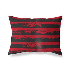 BonaMaison Rood-Zwart Decoratieve Kussensloop, Kussenhoezen Bank, Decoratieve Kussenhoesjes, Kussensloop; Sofa, Slaapkamer, Kantoor, Auto 35x50 Cm - Ontworpen en vervaardigd in Turkije