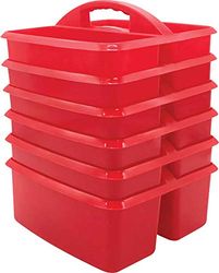 Teacher Created Resources Red Plastic Storage Caddies - 6 Pack