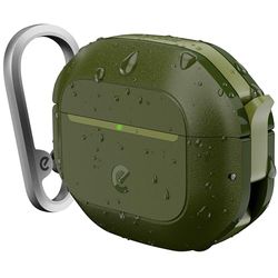 KeyBudz ElementProof - Custodia rigida per AirPods 3 con lucchetto, completamente impermeabile AirPods di 3a generazione, protezione robusta, moschettone per AirPods Gen 3, verde scuro