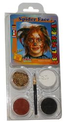 Eulenspiegel 204290 - make-up set Spider Face, voor ca. 30 maskers, schminkkleuren, carnaval, themafeest