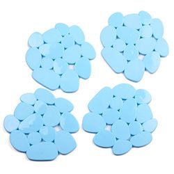 MSV Lote DE 4 Antideslizante Piedras Azul, PVC, 12x12x0.5 cm