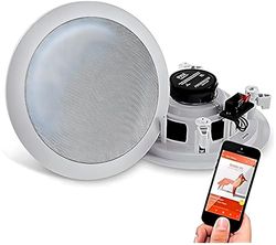 Pyle Altifalantes embutidos, Bluetooth, parede, teto, 6,5", 150 W, duas vias, estéreo, grade redonda / quadrada intercambiáveis